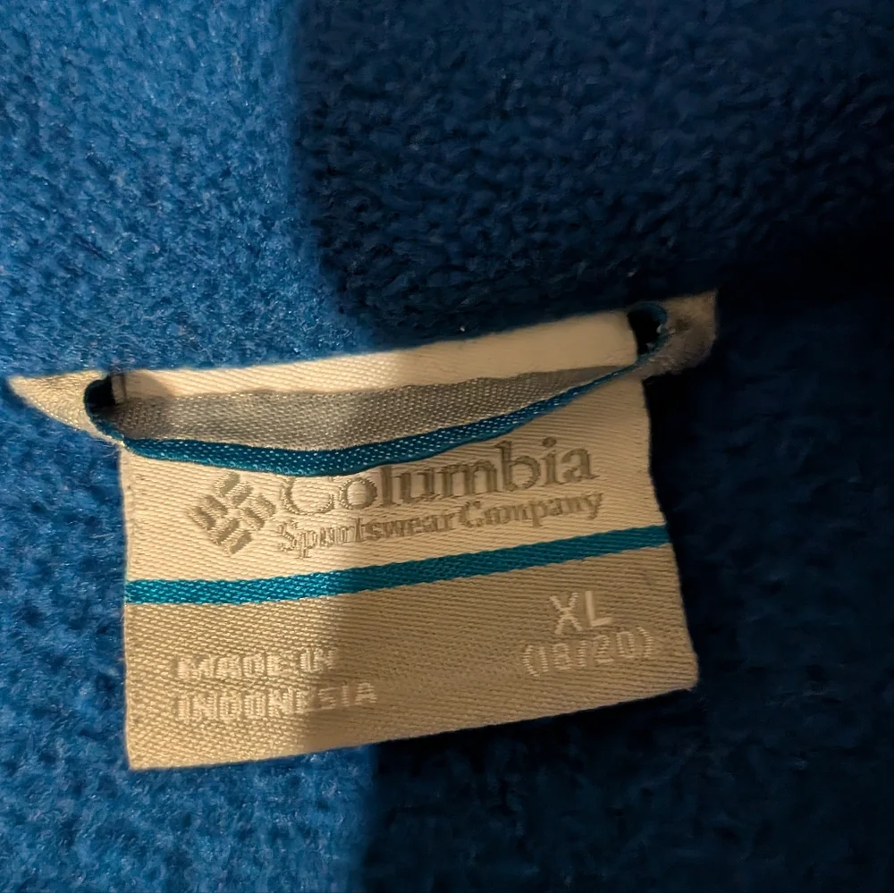 Columbia Boys Black Blue Performance Fleece Jacket Full Zip XL 18-20 Colorblock
